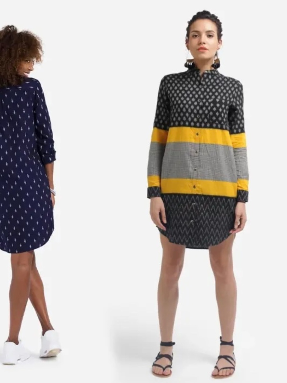 MATTER (Rare) Tunic Artisanal Color-block Tee Shirt Dress